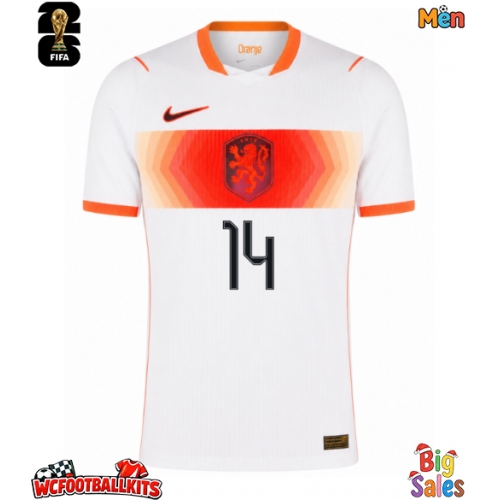 Netherlands Tijjani Reijnders #14 Replica Away Stadium Shirt World Cup 2026 Short Sleeve
